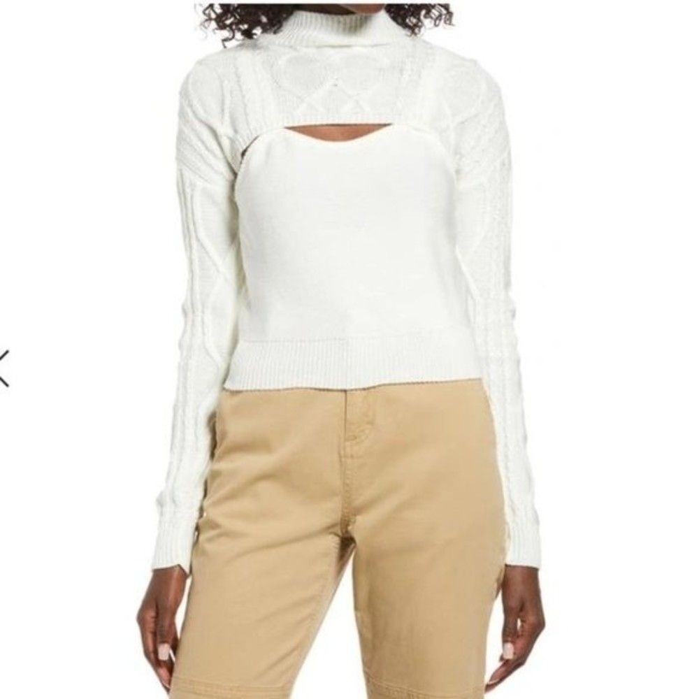NWOT BP Cable Tank & Shrug Set in Ivory